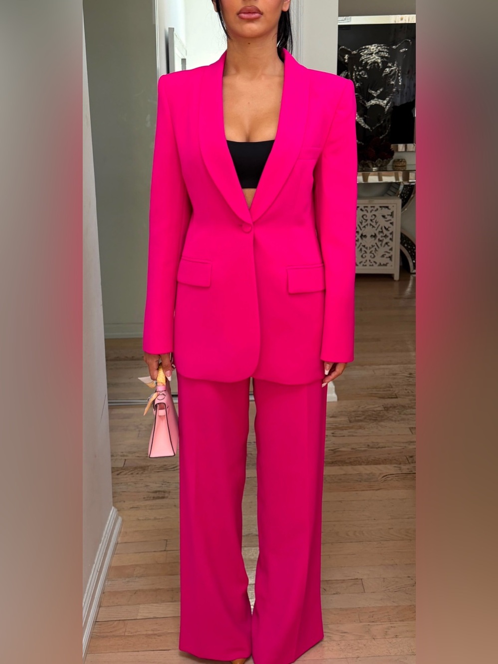 Zara Hot Pink Tailored Blazer & Pants Suit Set – Size S